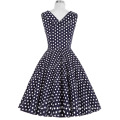 Grace Karin Ladies Sexy Design 50s Retro Black Polka Dots Cotton Dress CL008901-12